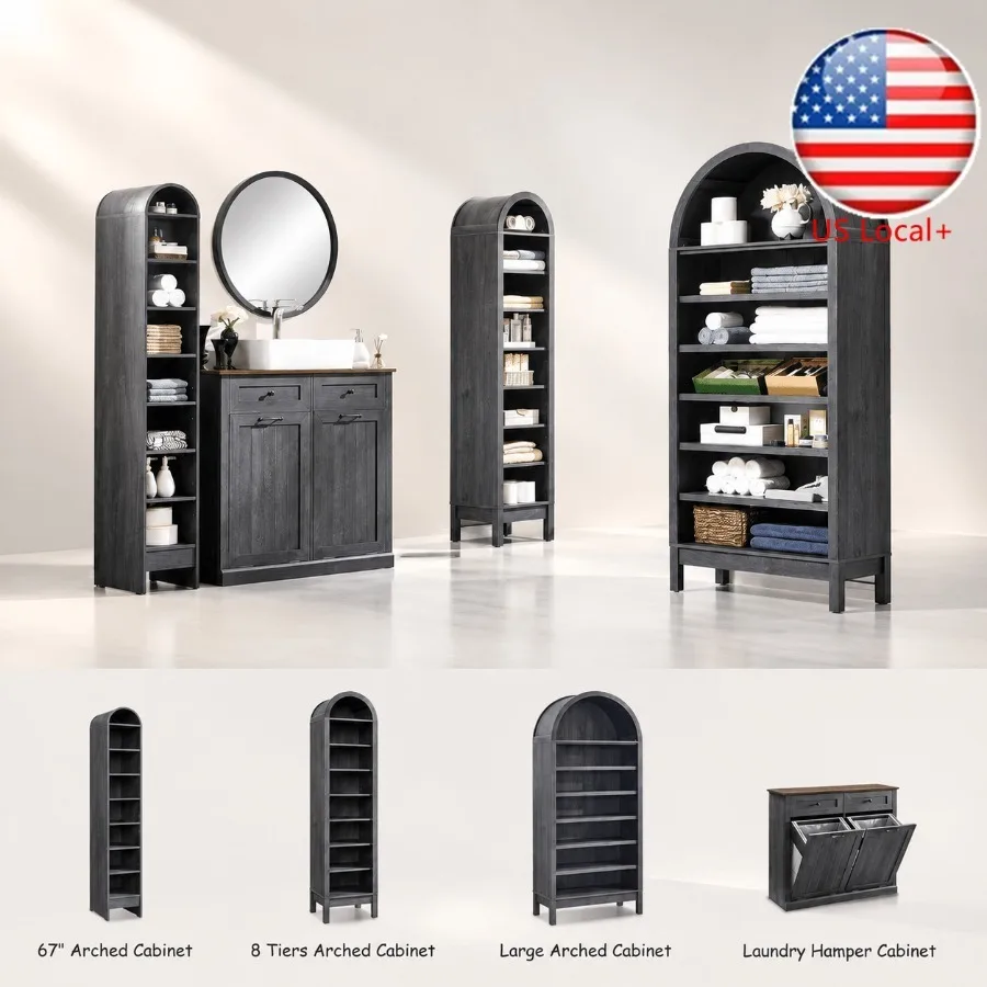 Storage - Mobiletto da bagno ad arco alto,