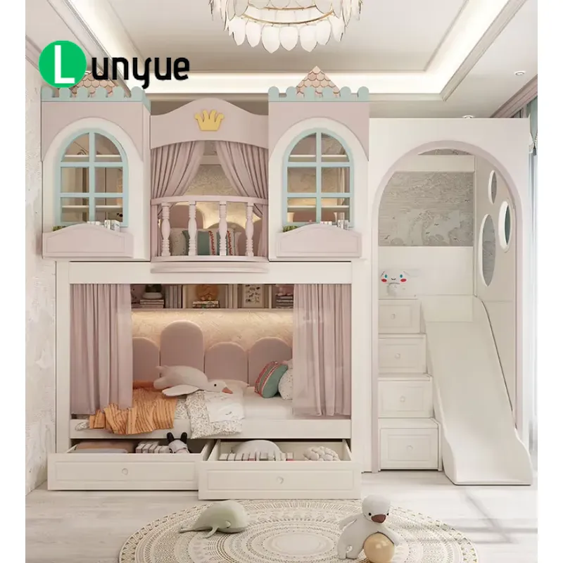 Bunk Bed With Stairs And Slide - Letto a castello personalizzato a tema