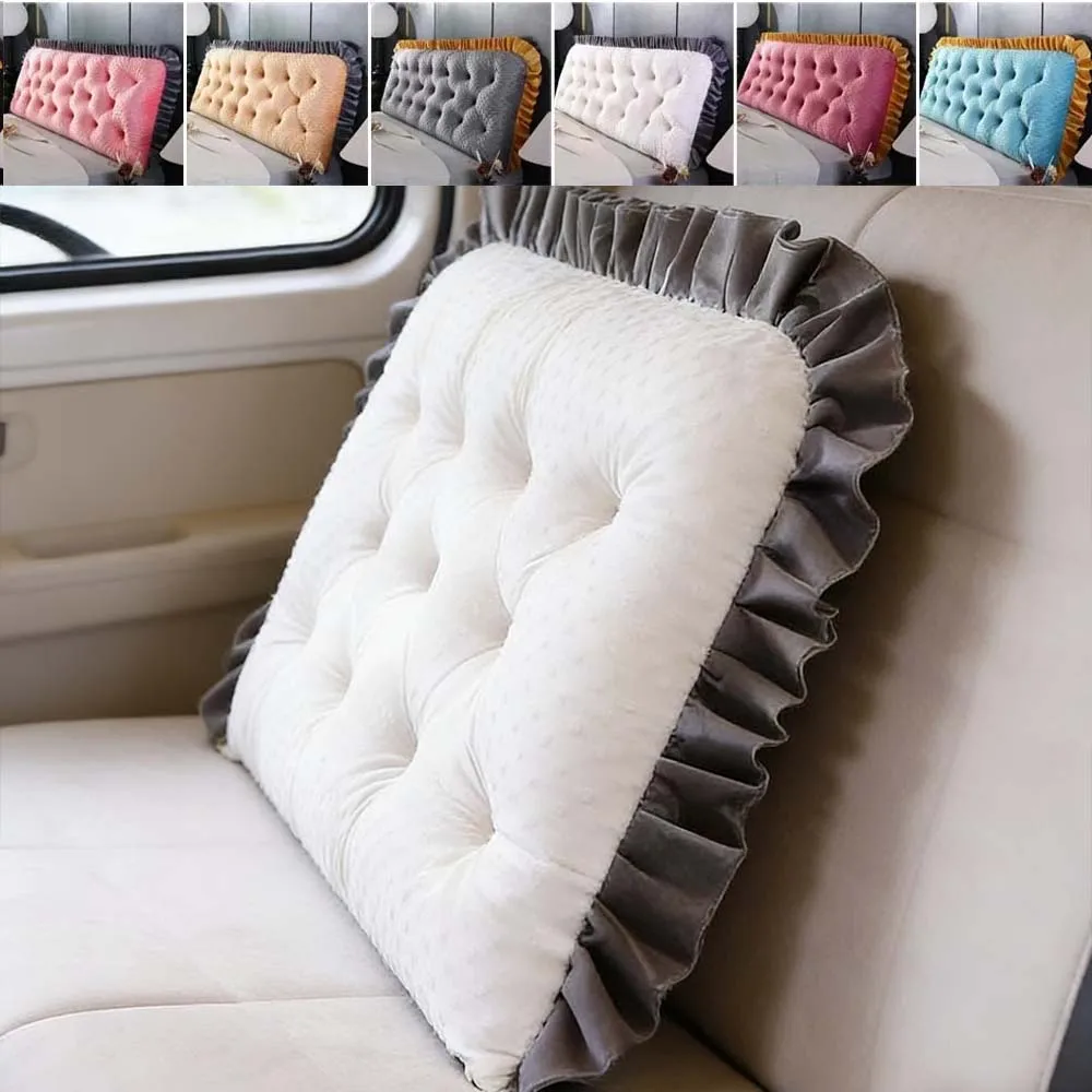 Headboard Cushion Backrest Tatami - Cuscino per testiera con bordo arricciato,