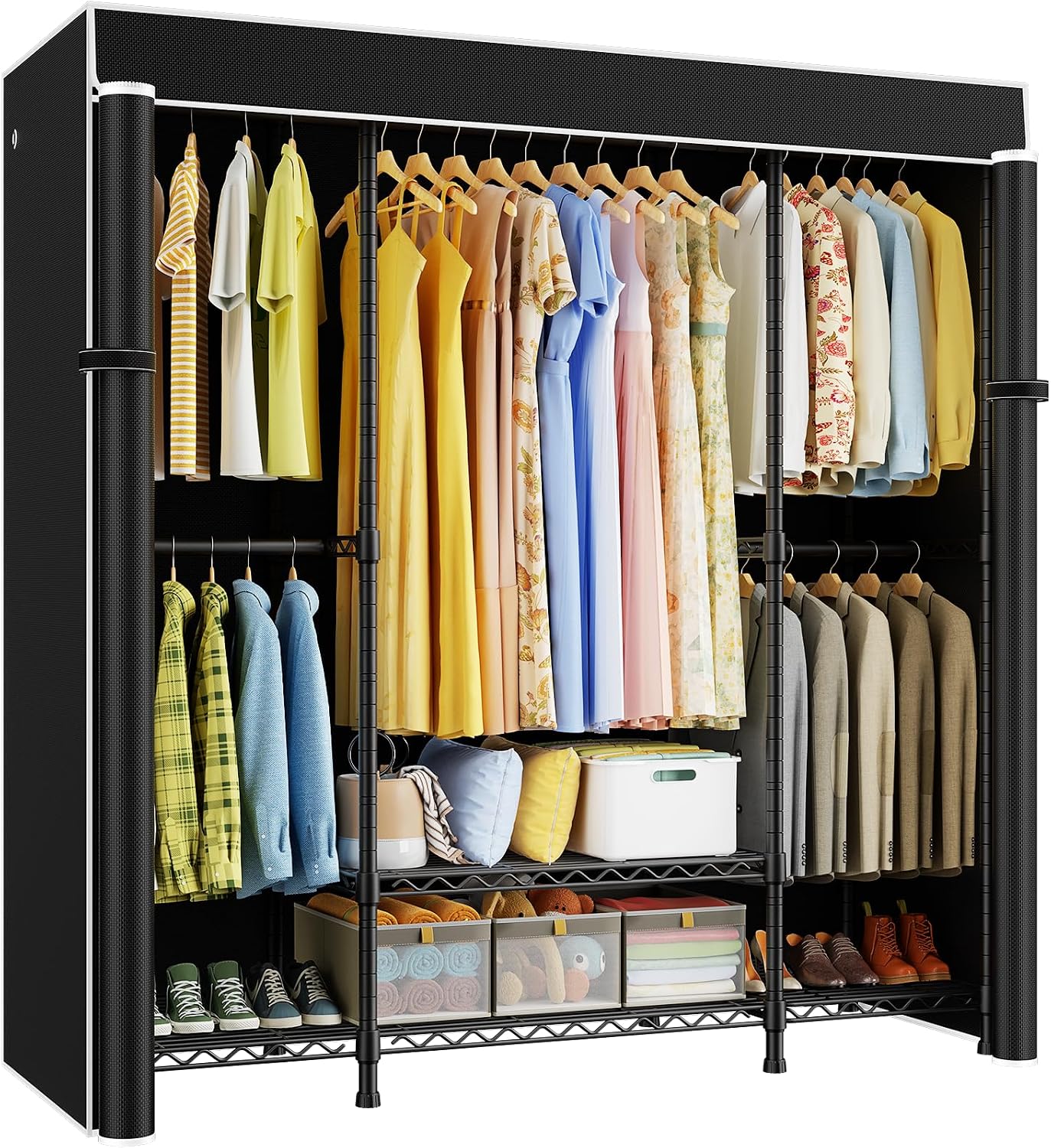 Wardrobe Closet Portable Fabric Cover - Armadio portatile E3C, robusto e resistente,