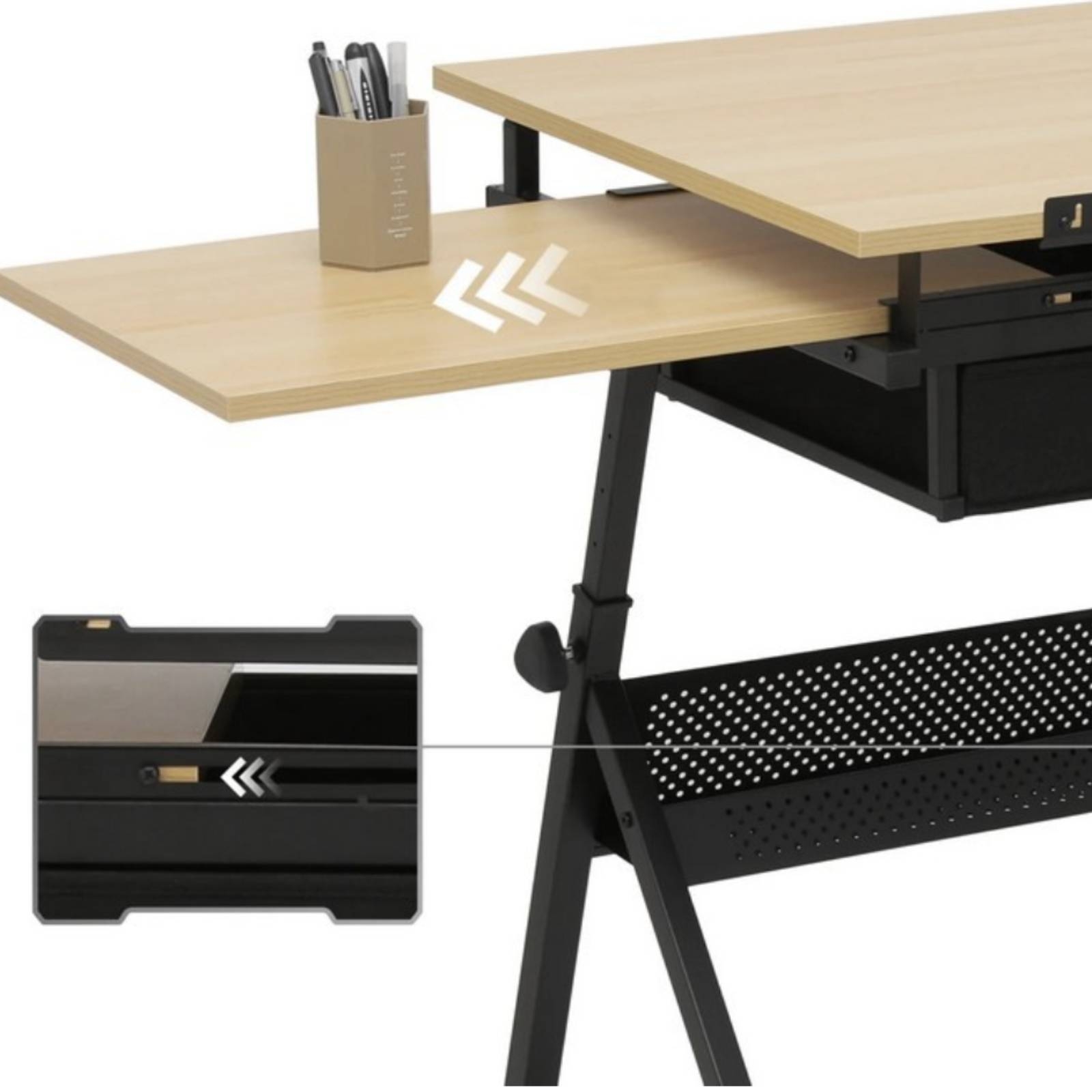 Tables - Tavolo da Disegno Versatile con Cassetti,