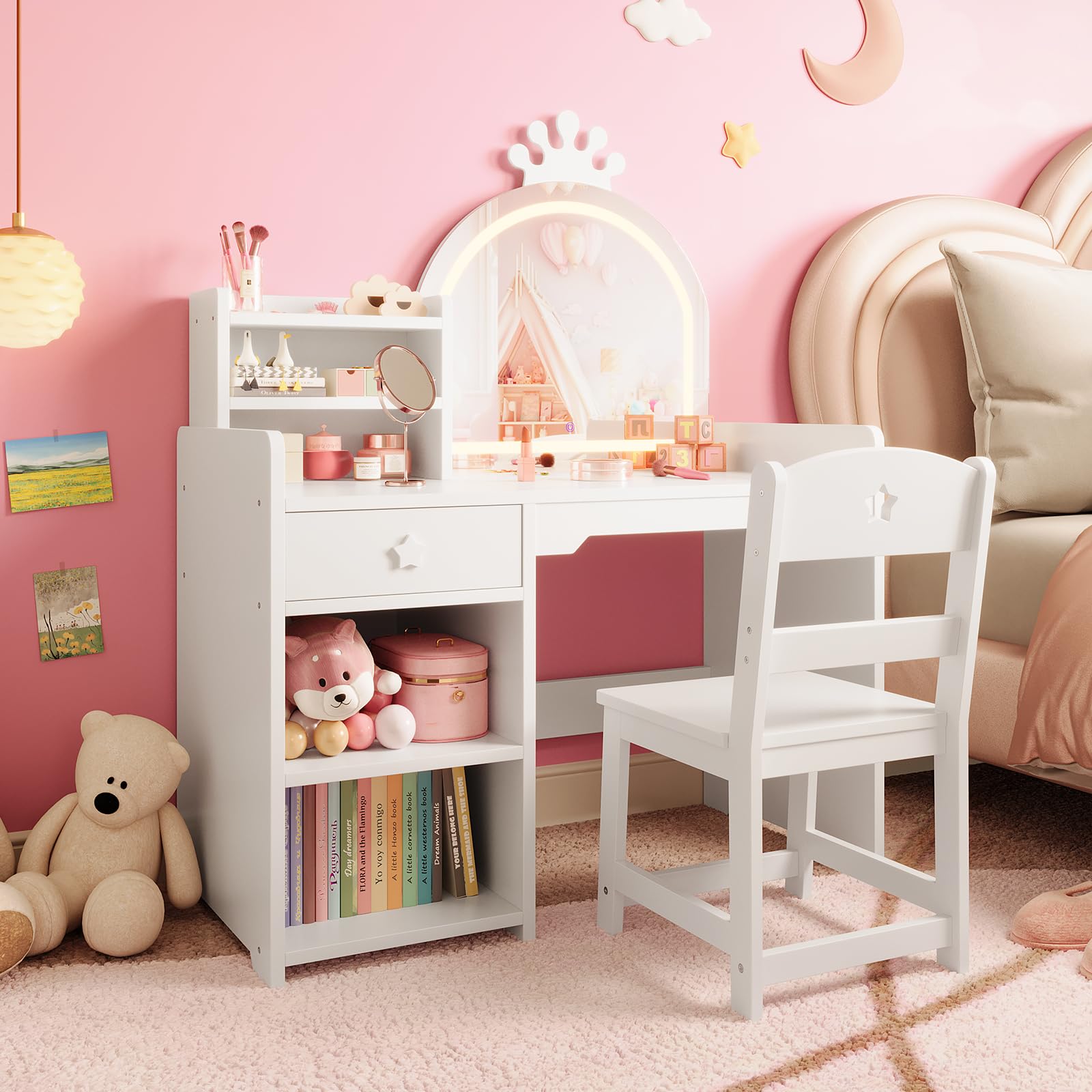 Set Tavolo e Sedia da Trucco p - Dressing Table Vanity With Lighted Mirror recensione e prezzo