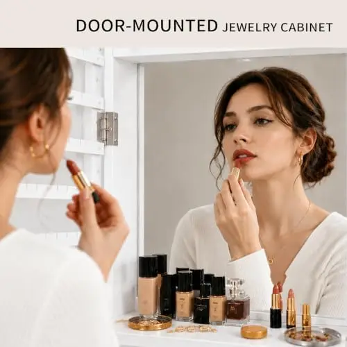 con specchio a figura intera,  - Full Length Mirror Jewelry Armoire recensione e prezzo