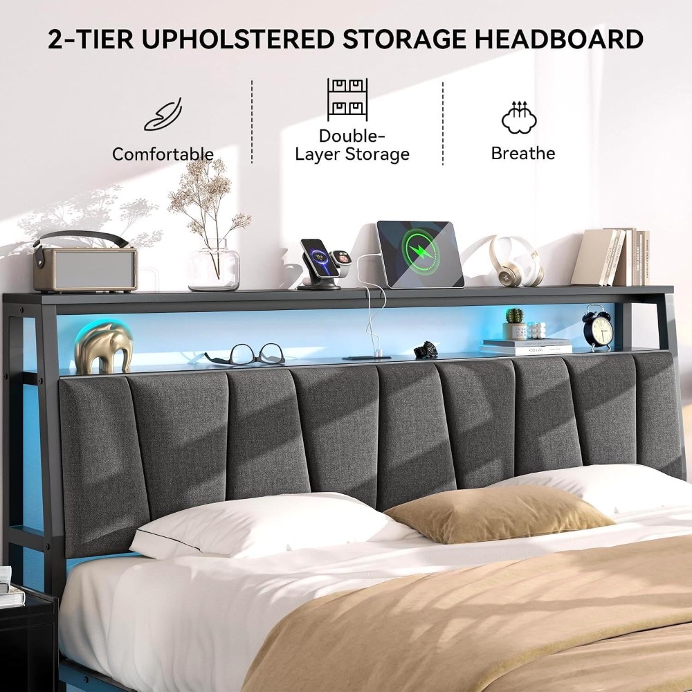 Letto matrimoniale con testier - King Size Bed Frame With Storage Drawers recensione e prezzo