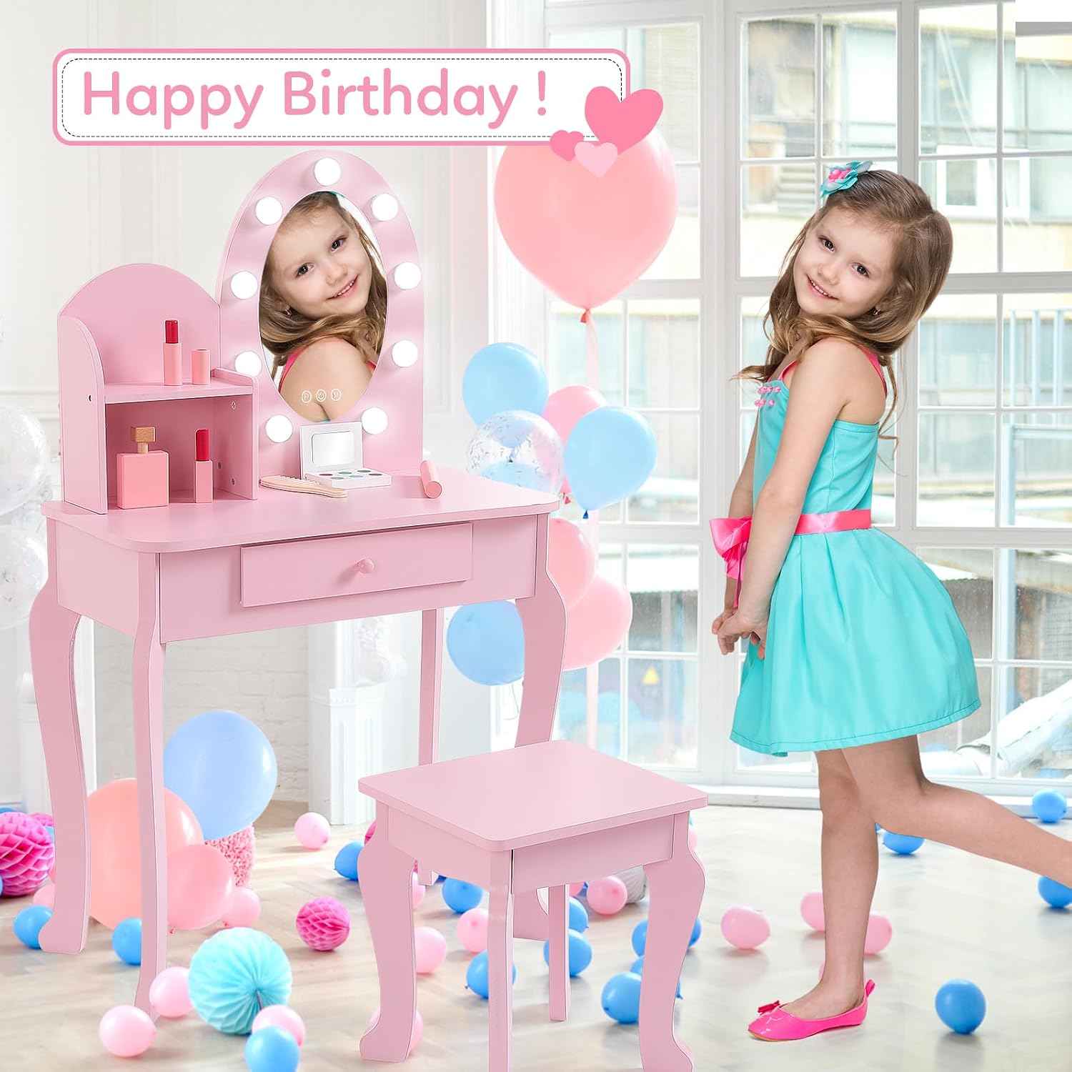 Set da trucco per bambini in s - Dressing Table Vanity With Lighted Mirror recensione e prezzo