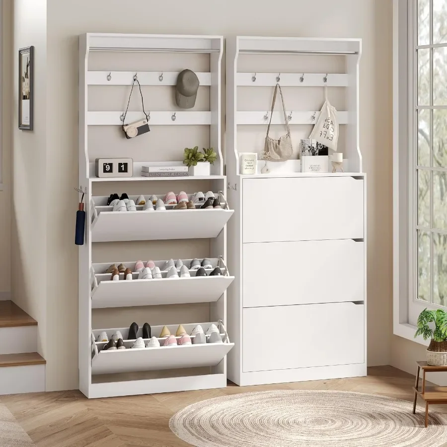 Scarpiera alta con appendiabit - Shoe Rack Cabinet Narrow Entryway recensione e prezzo