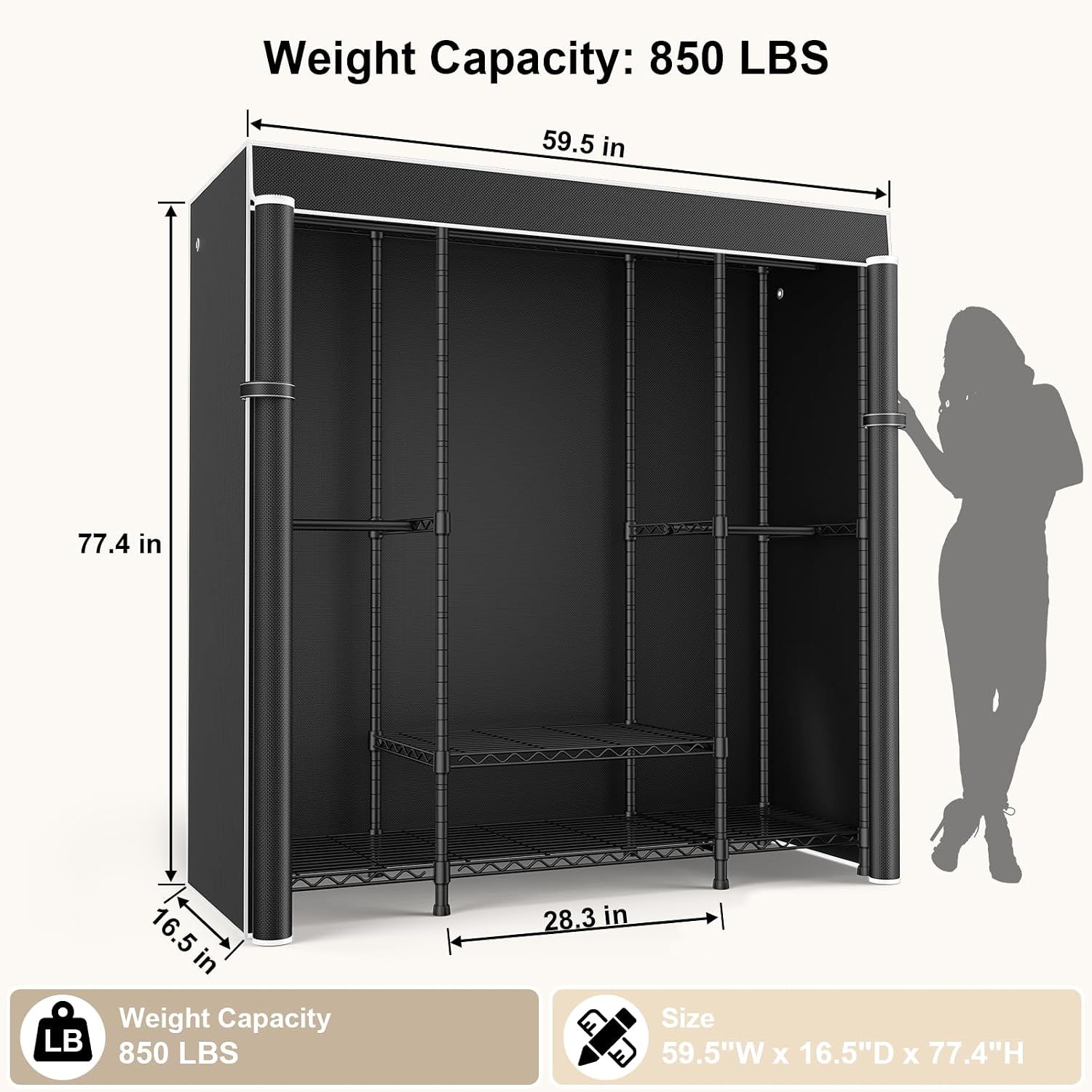 Armadio portatile E3C, robusto - Wardrobe Closet Portable Fabric Cover recensione e prezzo