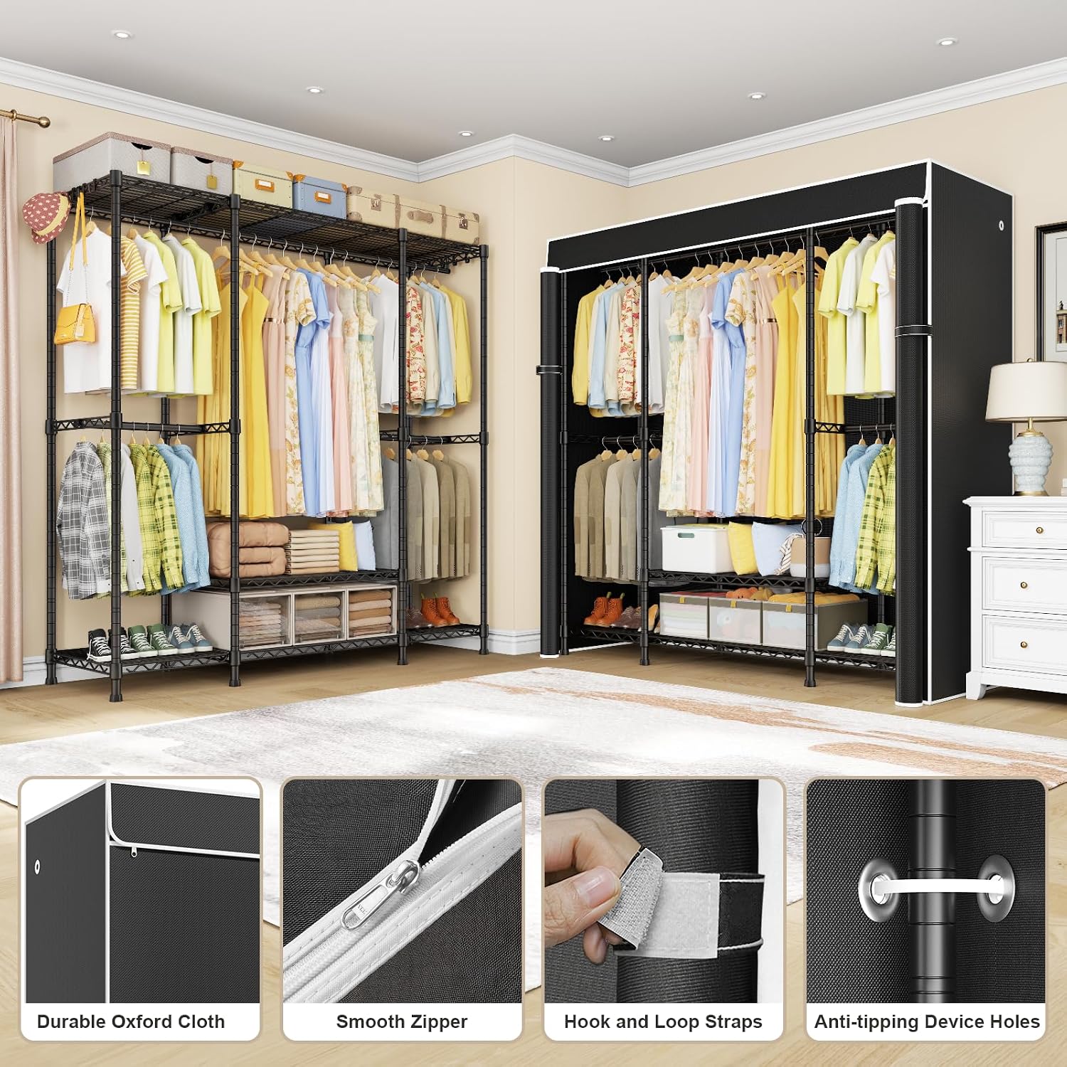 Armadio portatile E3C, robusto - Wardrobe Closet Portable Fabric Cover recensione e prezzo