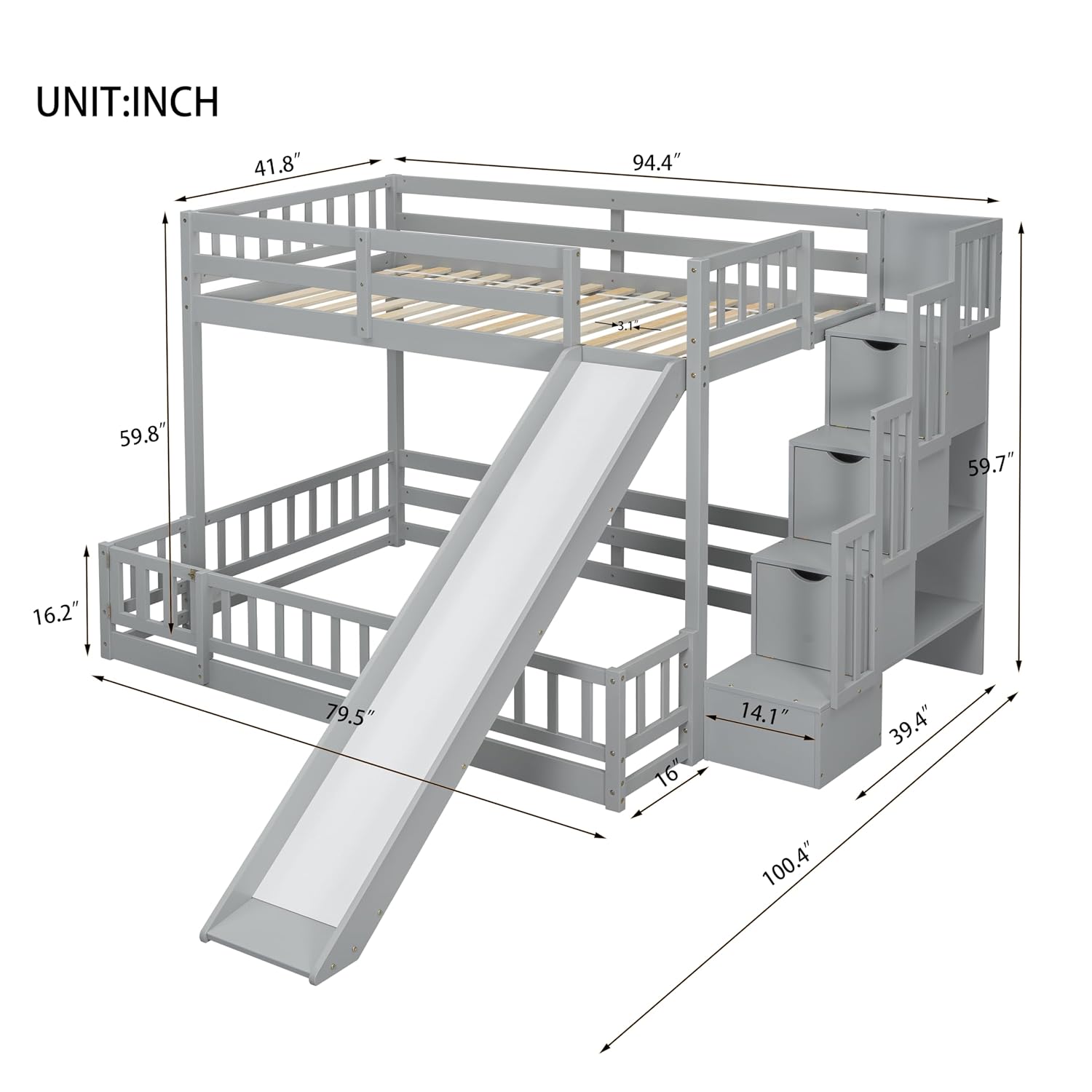 Letto a castello con due piazz - Bunk Bed With Stairs And Slide recensione e prezzo