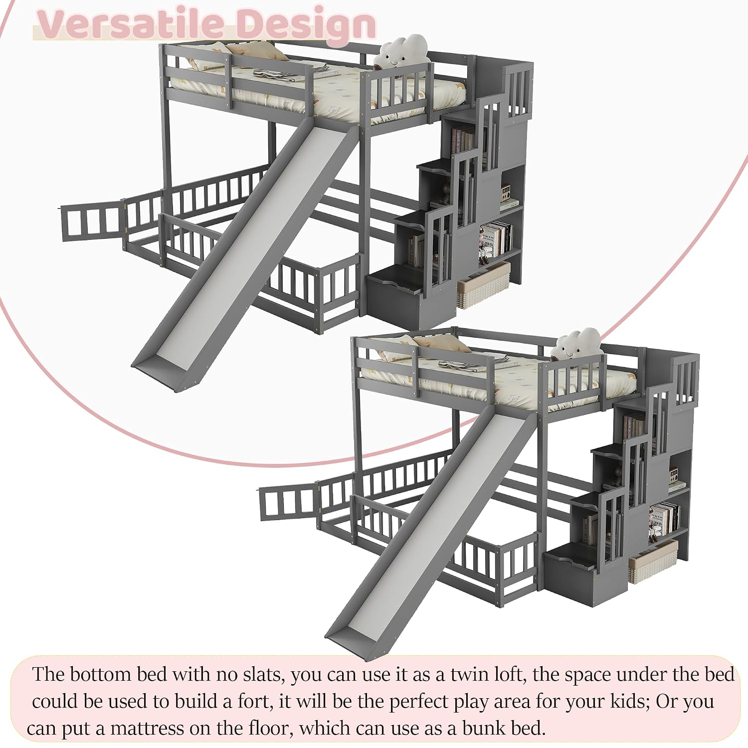 Letto a castello con due piazz - Bunk Bed With Stairs And Slide recensione e prezzo